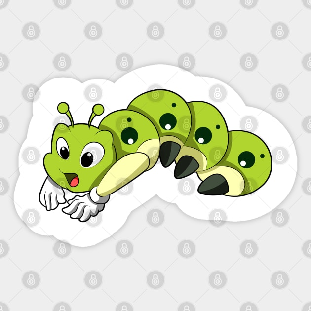 Caterpillar at Yoga Stretching exercises Sticker by Markus Schnabel